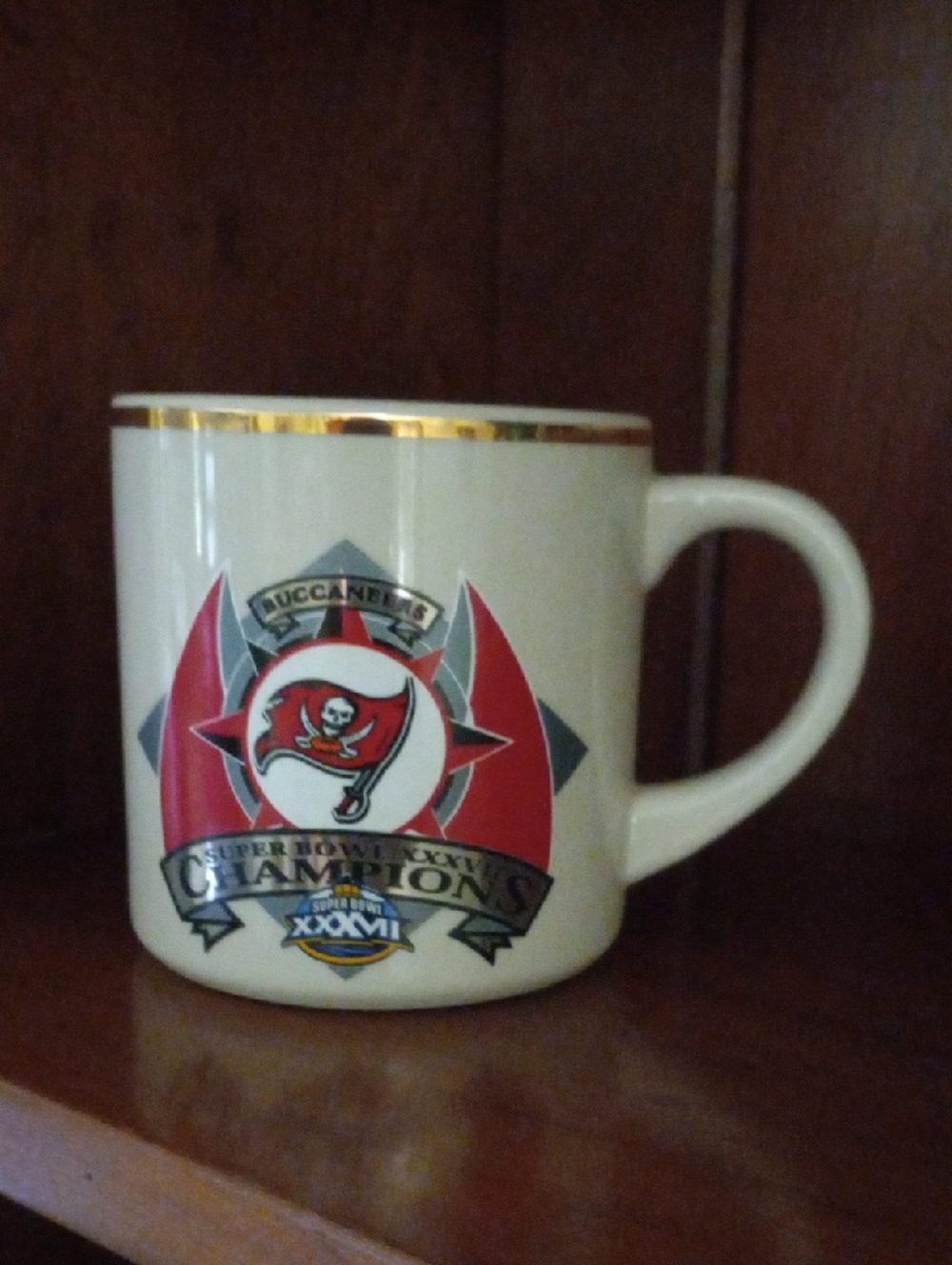 Tampa Bay Buccaneers White & Red Super Bowl Champions Ceramic Coffee Mug